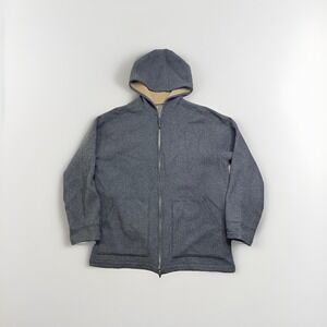 Armani Exchange Mens Hoodie L  Gray Zip Jacket AX Sweater 72% Wool